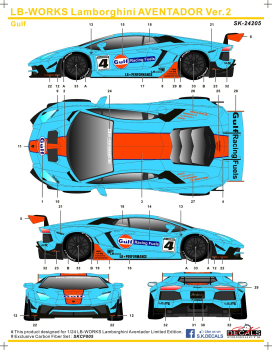 SK Decals SK24205 LB-WORKS Lamborghini AVENTADOR Ver.2 Gulf